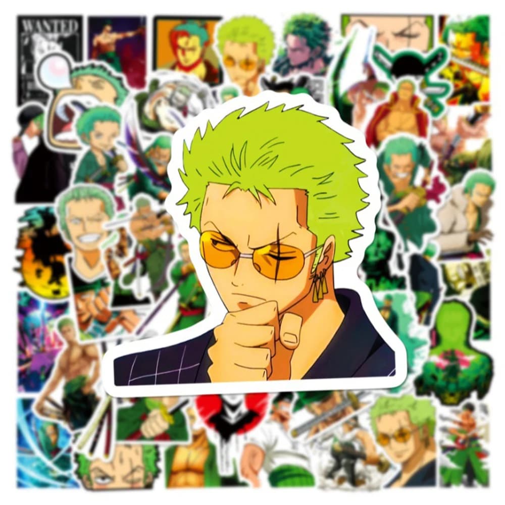 10/30/50pcs Anime une pièce Cool Zoro autocollants dessin animé Graffiti enfants autocollant jouets 