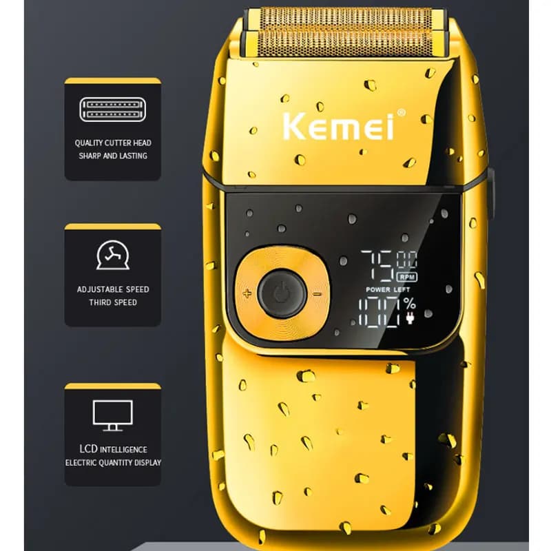 Jeu de têtes de rechange professionnelles pour rasoir électrique Kemei 2028 (or ou argent)