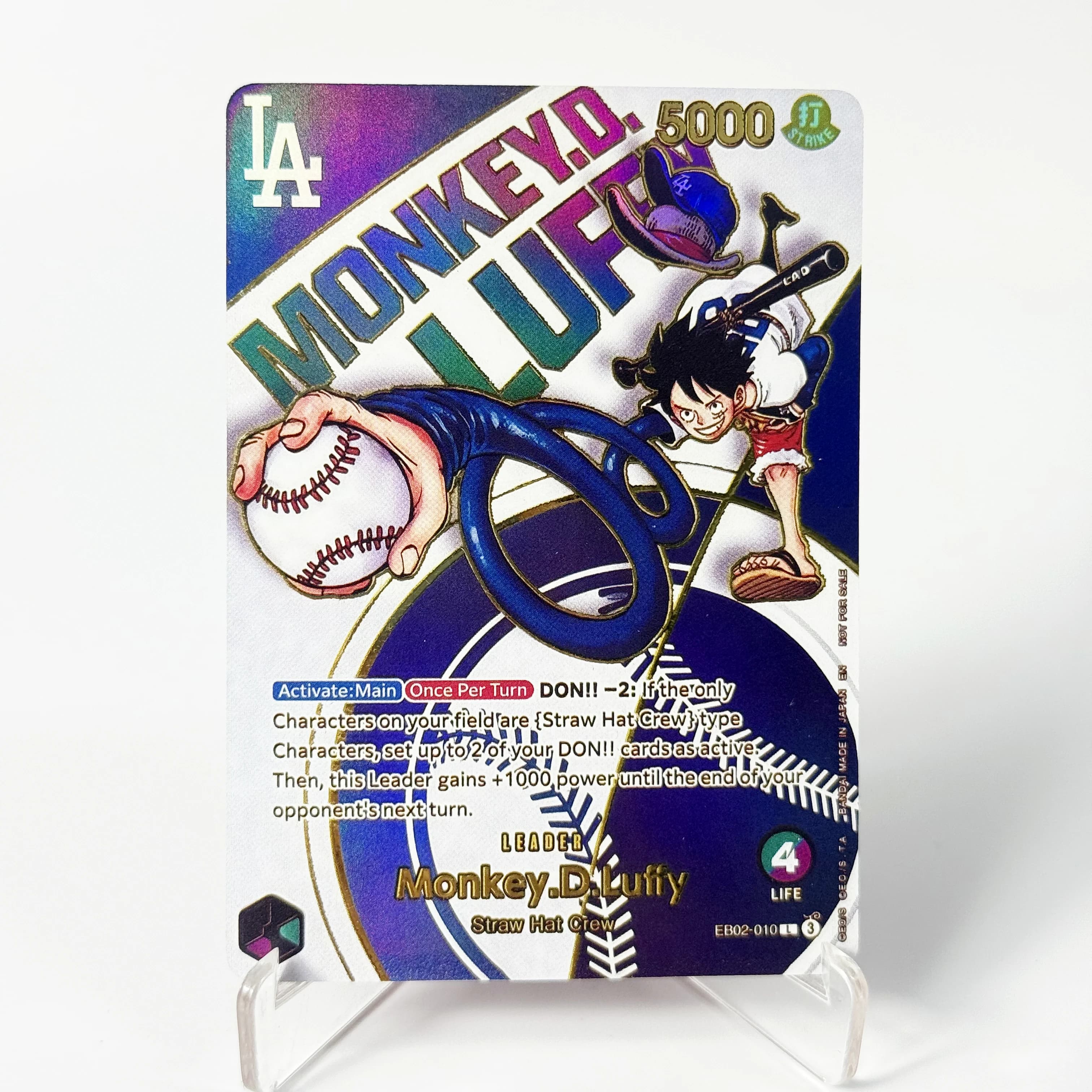 Carte promotionnelle One Piece US College Basketball Luffy, réplique de collection de l'équipage Cha