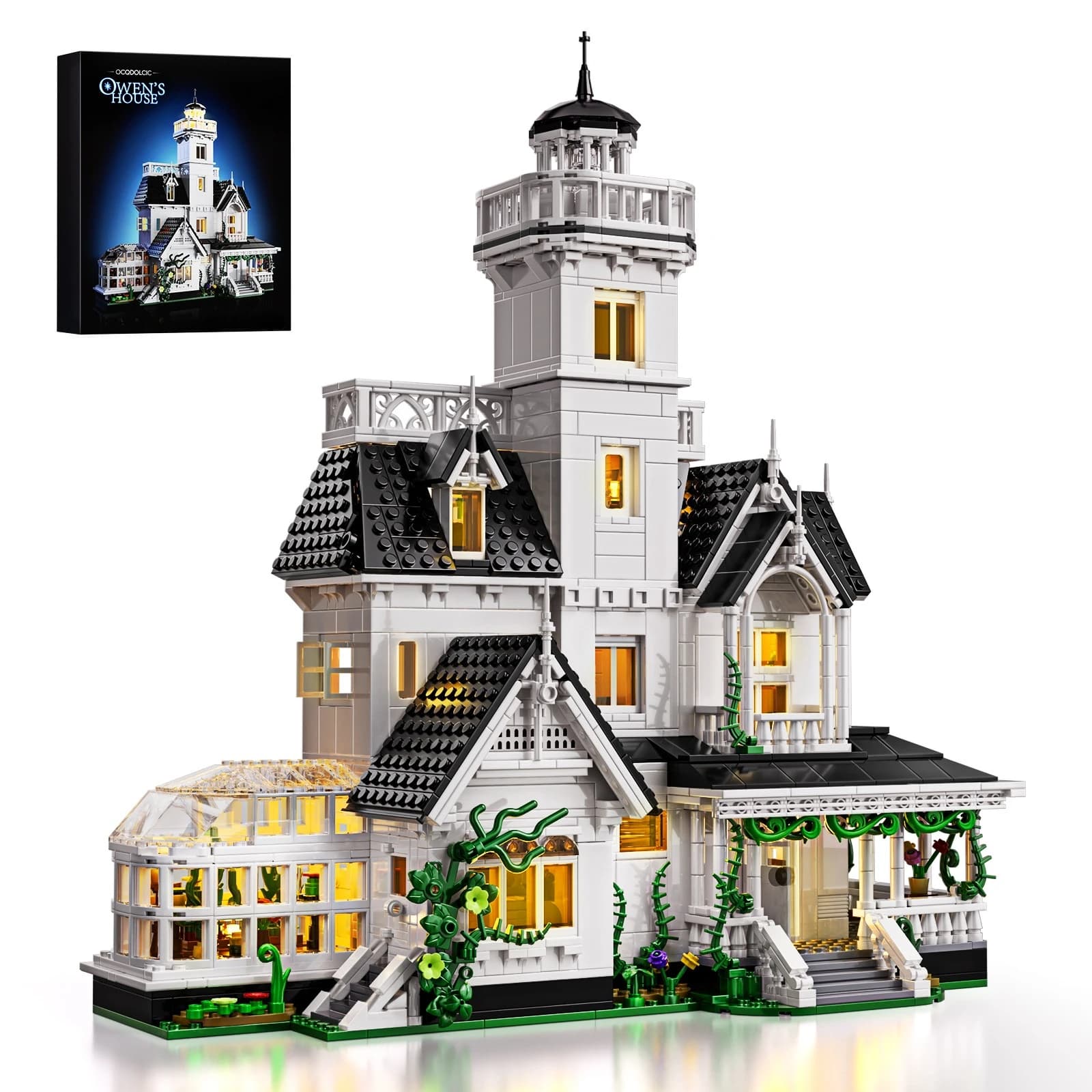 MOC Architecture Médiévale Château d'Owen Villa Ensemble de Blocs de Construction Maison Rétro Magiq