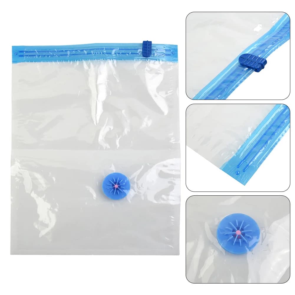 Sacs de rangement sous vide avec Valve, transparents, pliables, compressés, gain de place, sceau de 