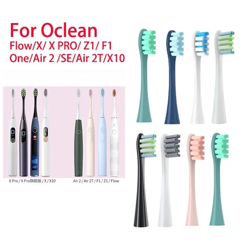 Têtes de brosse pour Oclean Flow/X/ X PRO/ Z1/ F1/ One/ Air 2 /SE, brosse à dents sonique souple, as