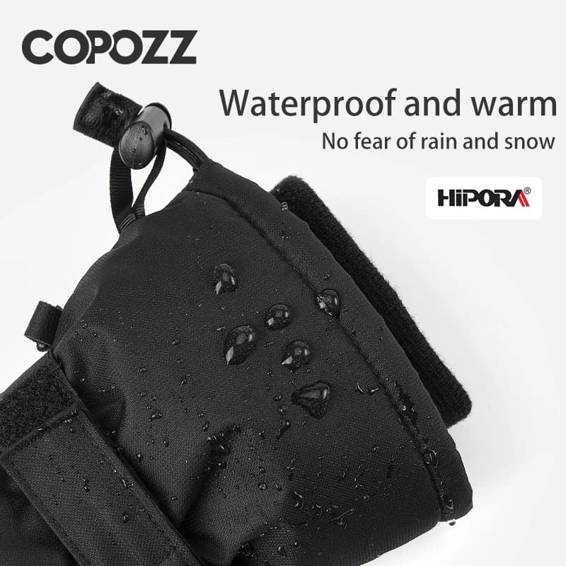 COPOZZ-Gants de ski chauds et imperméables pour homme et femme, moufles épaisses, thermiques, de mot