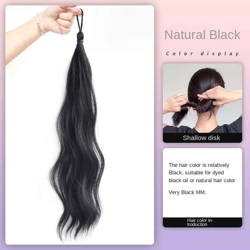Perruque boule d'enroulement en Fiber synthétique, anneau de cheveux, chignon naturel moelleux, Volu