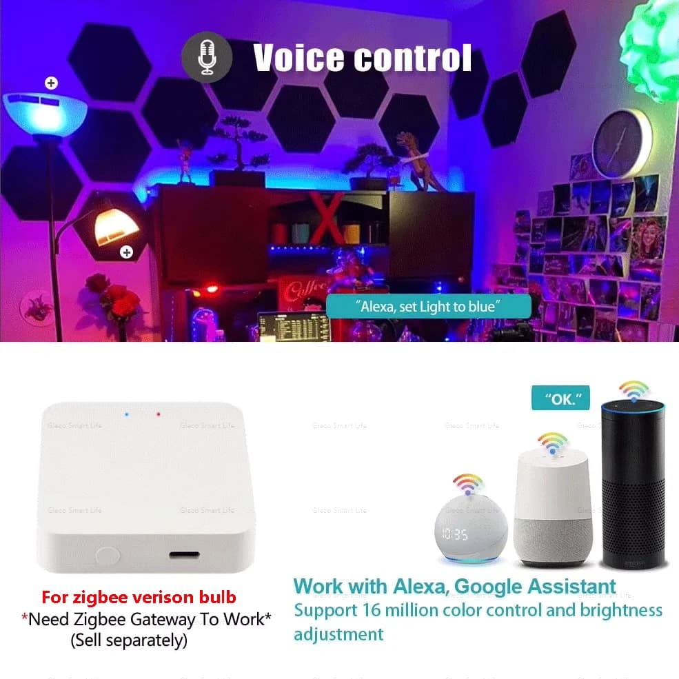 Ampoule Led Zigbee 3.0 18W 15W RGB + WW + CW E27 Tuya Wifi, lampe pour maison intelligente, Compatib