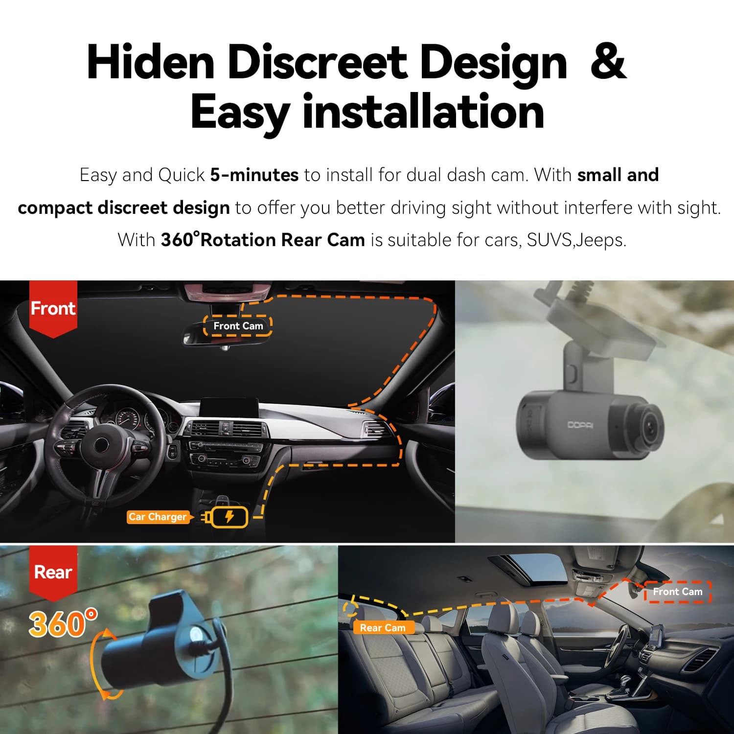 DDPAI Mola N3 Pro caméra de tableau de bord conduite véhicule caméra Wifi connexion intelligente enr