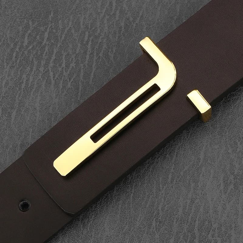 Haute qualité décontracté T lettre Ceinture hommes en cuir boucle lisse mode personnalité Ceinture j