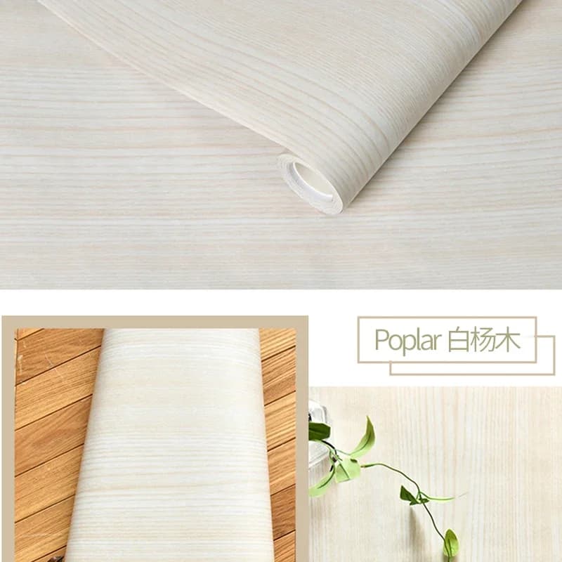 Papier peint auto-adhésif imperméable en bois et vinyle, papier peint décoratif pour portes, armoire
