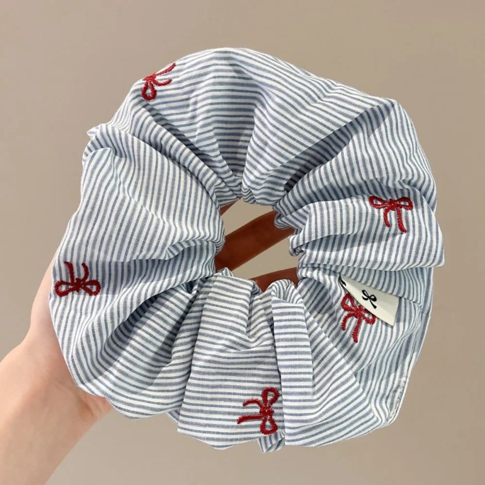2 pièces de bandeau serré cerise à nœud rayé bleu de style coréen exquis, nouveau accessoire de chev