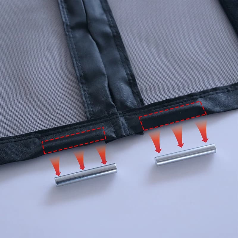 Moustiquaire magnétique pour porte, rideau noir pour insectes volants, fermeture automatique, maille