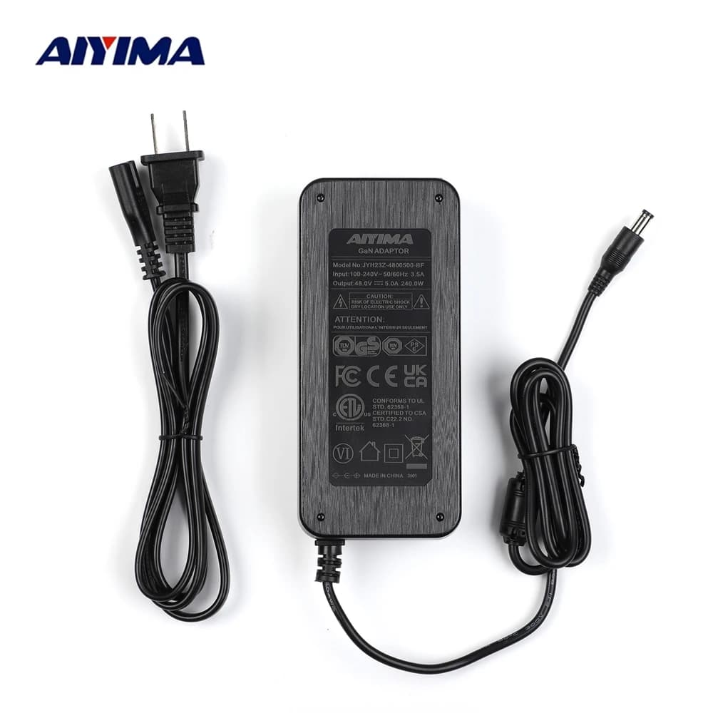 AIYIMA Amplificateur GaN Adaptateur secteur 48V 5A Joli Prise d'alimentation pour TPA3255 TAS5630 Mé