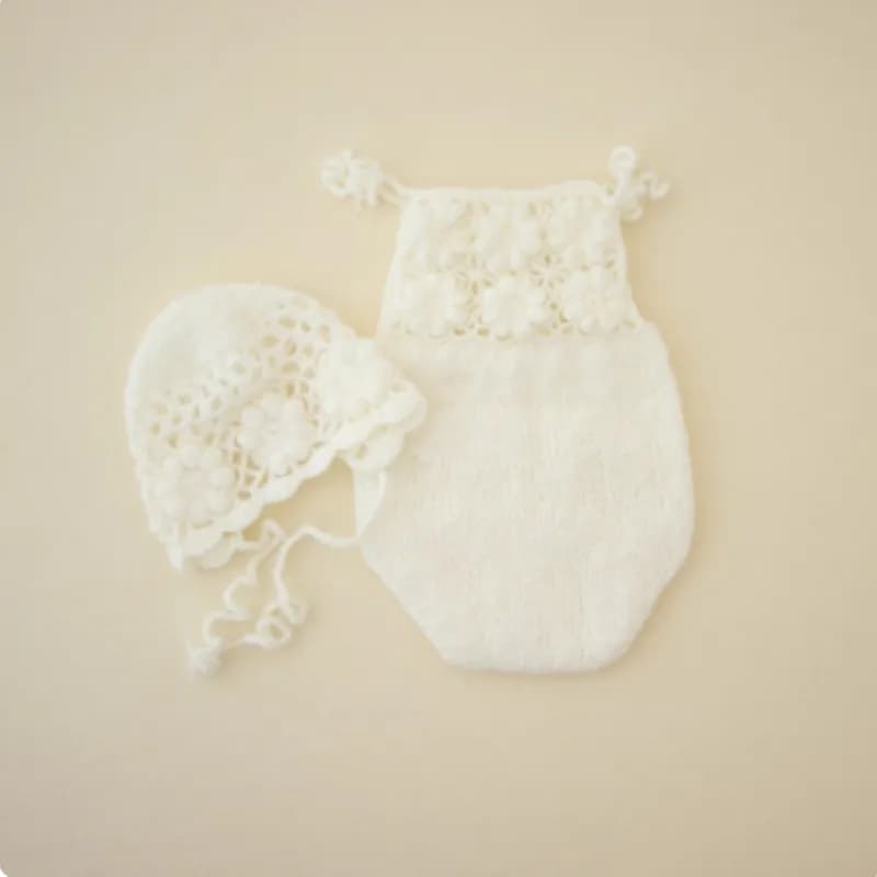 Barboteuse en mohair pour bébé, accessoires de photographie pour nouveau-nés, vêtements photo faits 