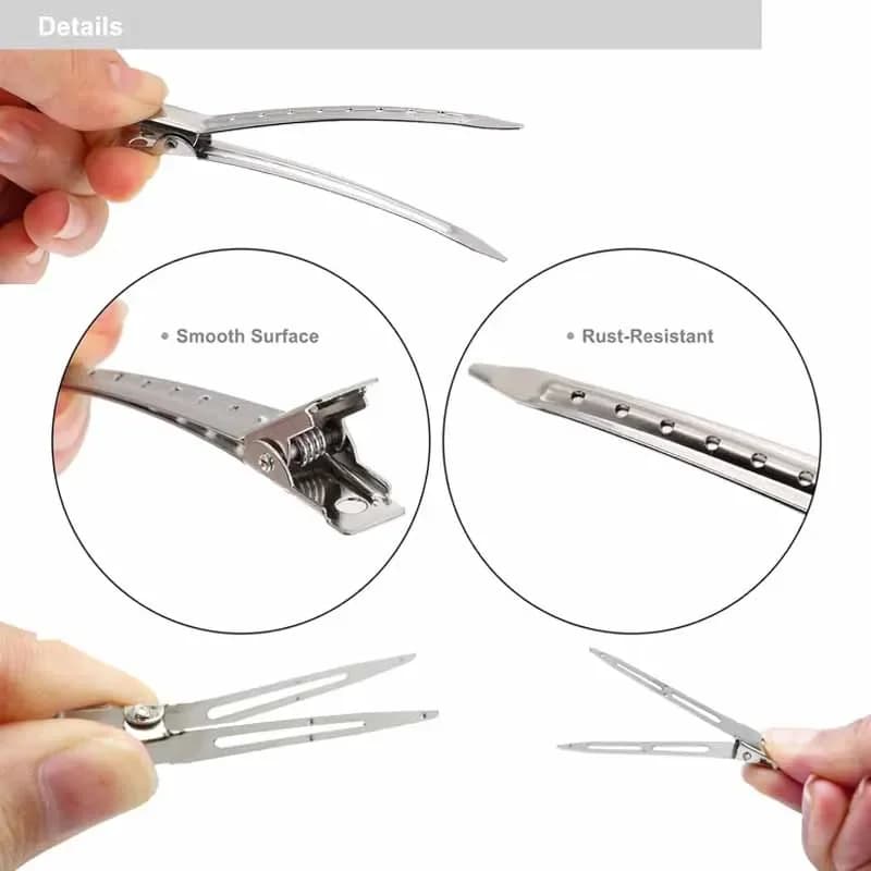Pince à cheveux professionnelle sans pli pour Salon de coiffure, 10/20 pièces, fixe, sans courbure, 