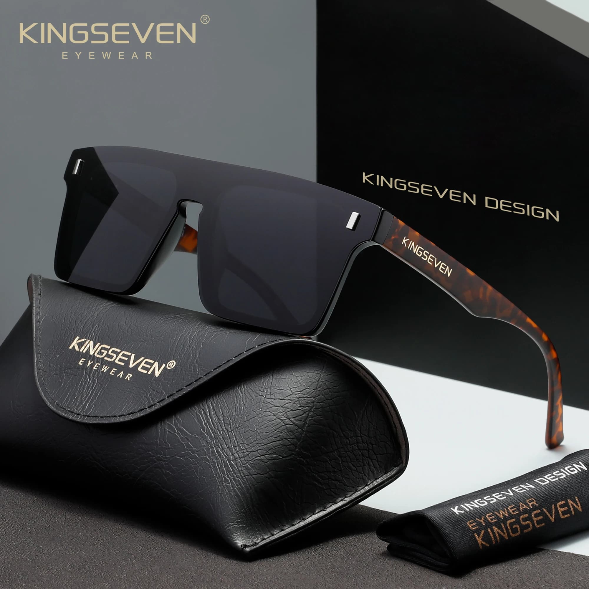 KINGSEVEN Lunettes de soleil pour hommes et femmes, anti-éblouissement, polarisées, UV400, lunettes 