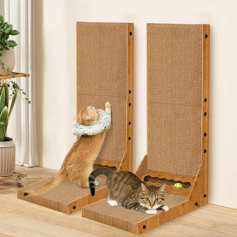 Planche à gratter verticale pour chat, double grattoir pour chat, tampon à gratter en carton ondulé 