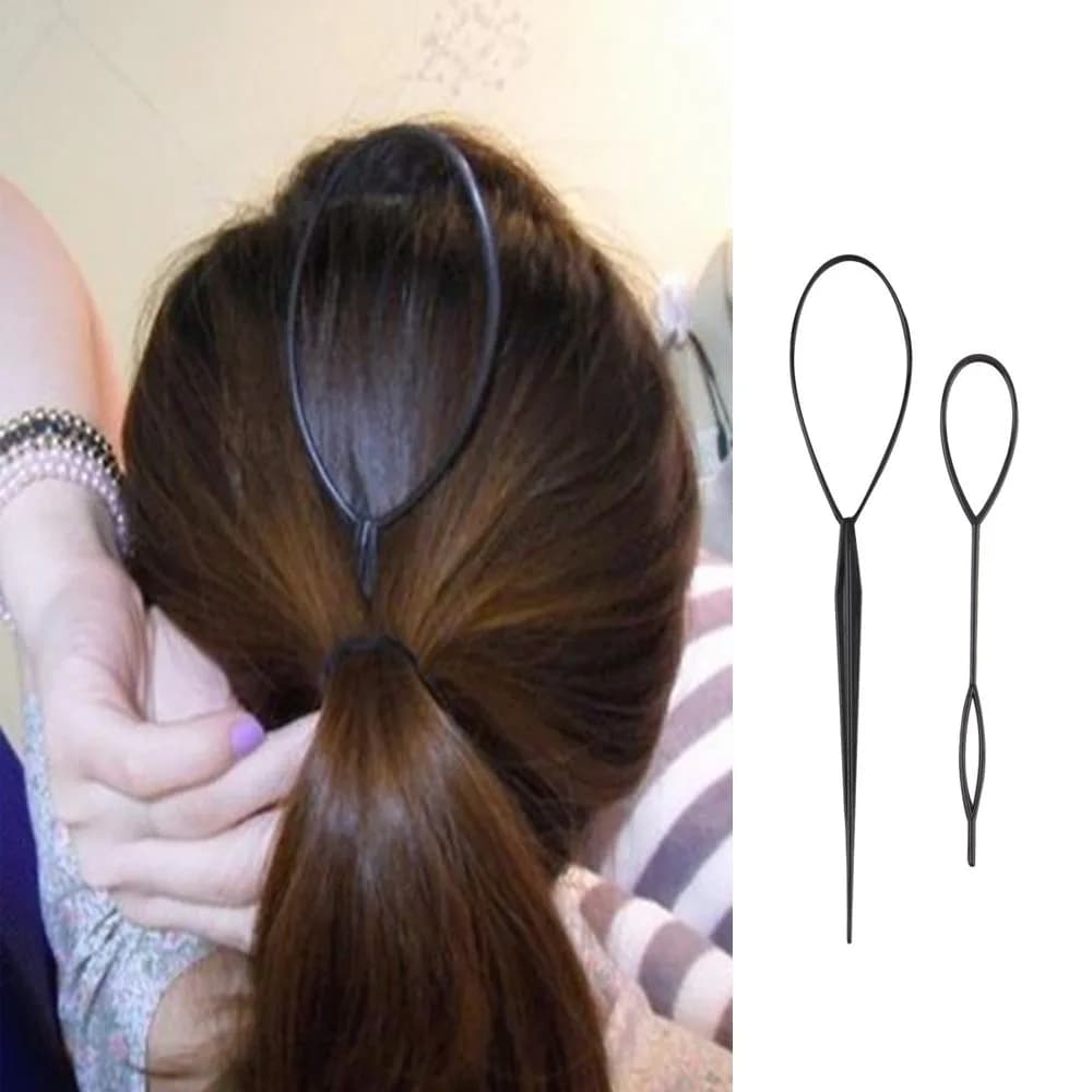 1 ensemble (2 pièces) queue de cheval boucle en plastique outils de coiffure Simple magique cheveux 