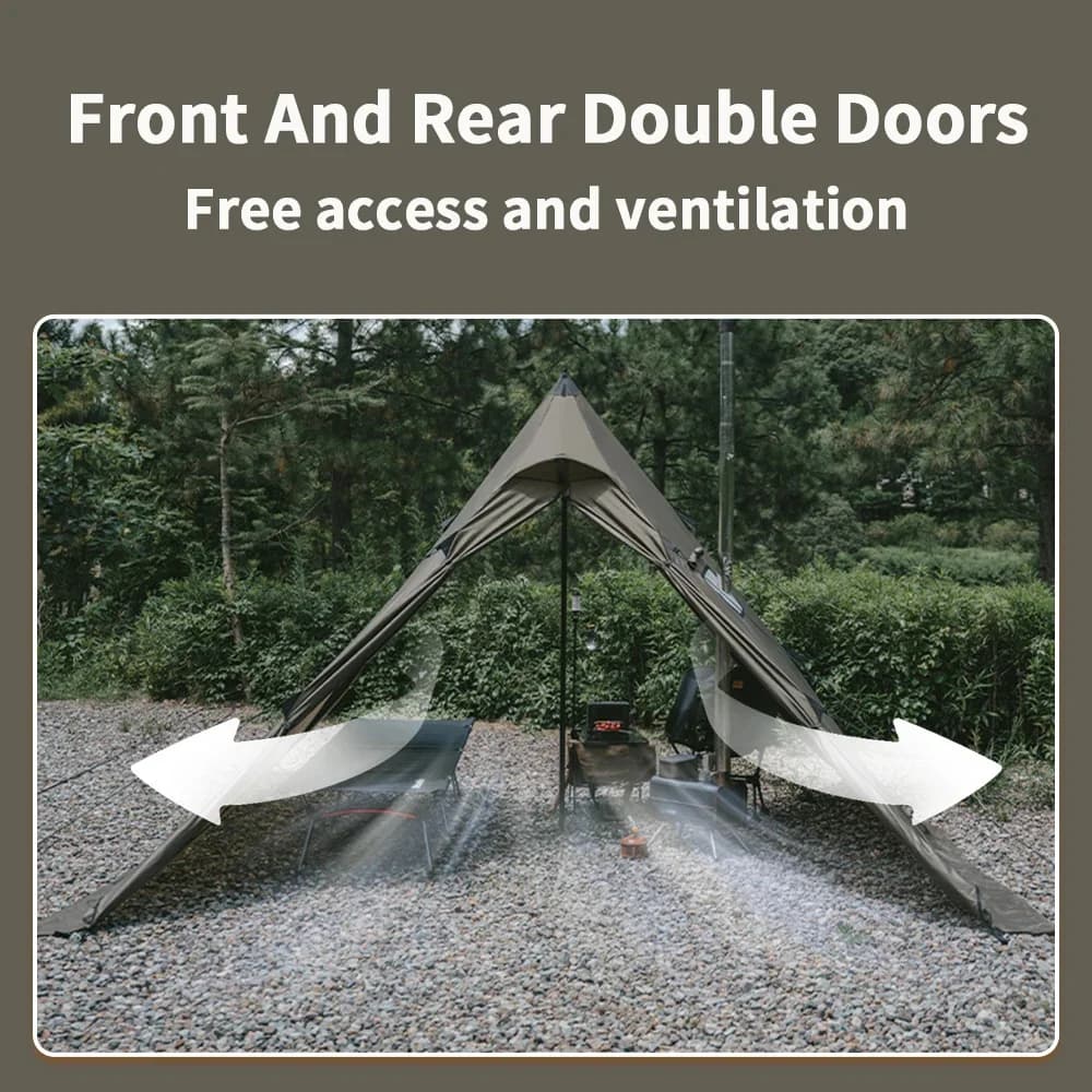Natureifa-Tente Pyramidale Portable et Étanche pour Camping en Plein Air et Pique-Nique, Tipi de Ran