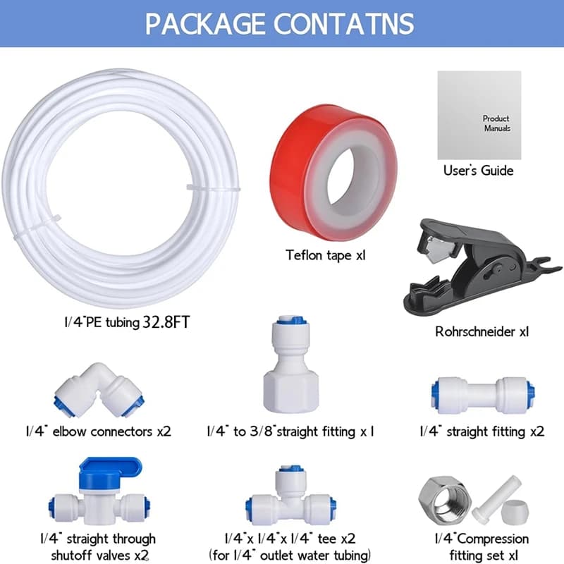Kit de conduite d'eau de réfrigérateur, filtre de système d'osmose de barrage de machine à glaçons, 