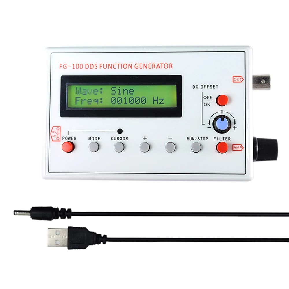 Générateur de signaux à fonctions DDS FG-100, sortie d'ondes sinusoïdales, carrées et triangulaires 