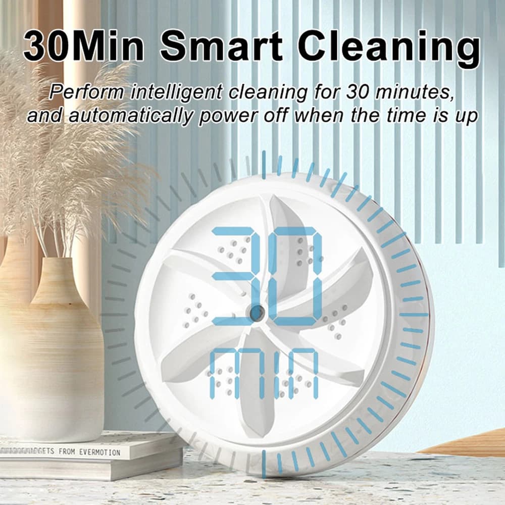 Machine à laver Turbo Portable 60W, Mini laveuse ultrasonique haute puissance pour vêtements de bébé