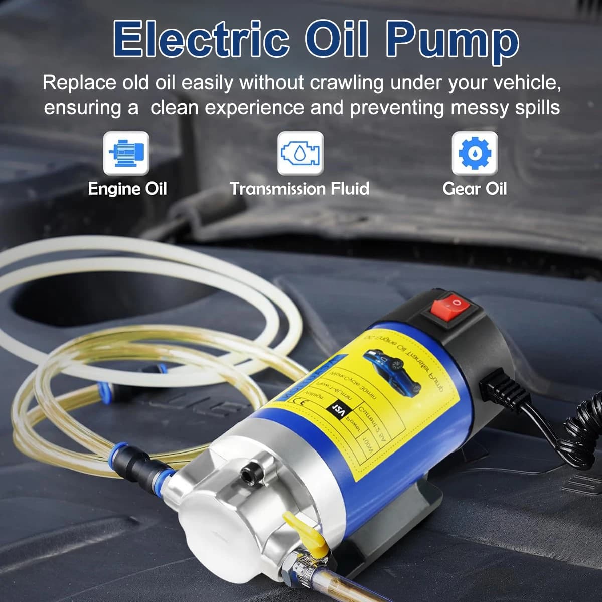 Pompe de transfert d'huile Portable 1-4L/min 12V, extracteur d'aspiration de fluide, changement élec