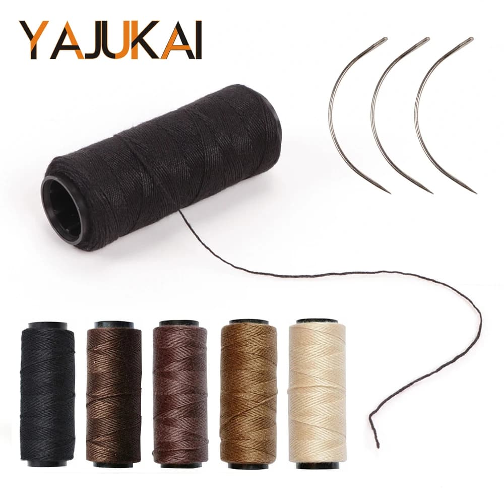 Aiguilles et fil incurvés en forme de C pour Extensions de cheveux, outils de couture de trame de ch