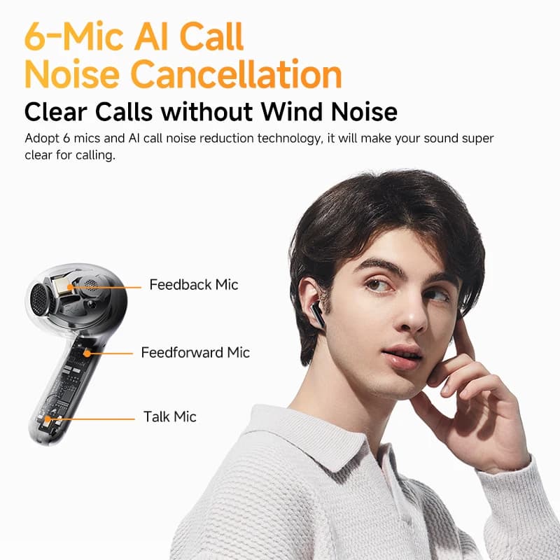 QCY-Écouteurs sans fil AilyBuds Pro+ ANC, HT10, Hi-Res Audio, AC Sat, Bluetooth 5.3, 6 micros, AI, H