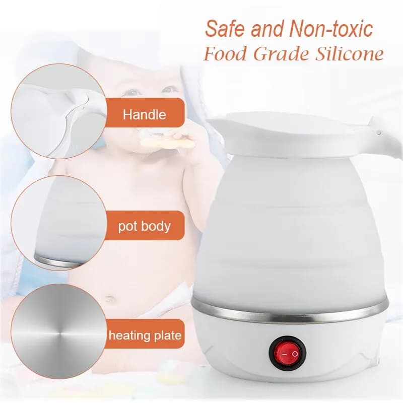 600 ml de voyage domestique chauffe-eau théière bouilloire électrique pliable portable 220 volts et 