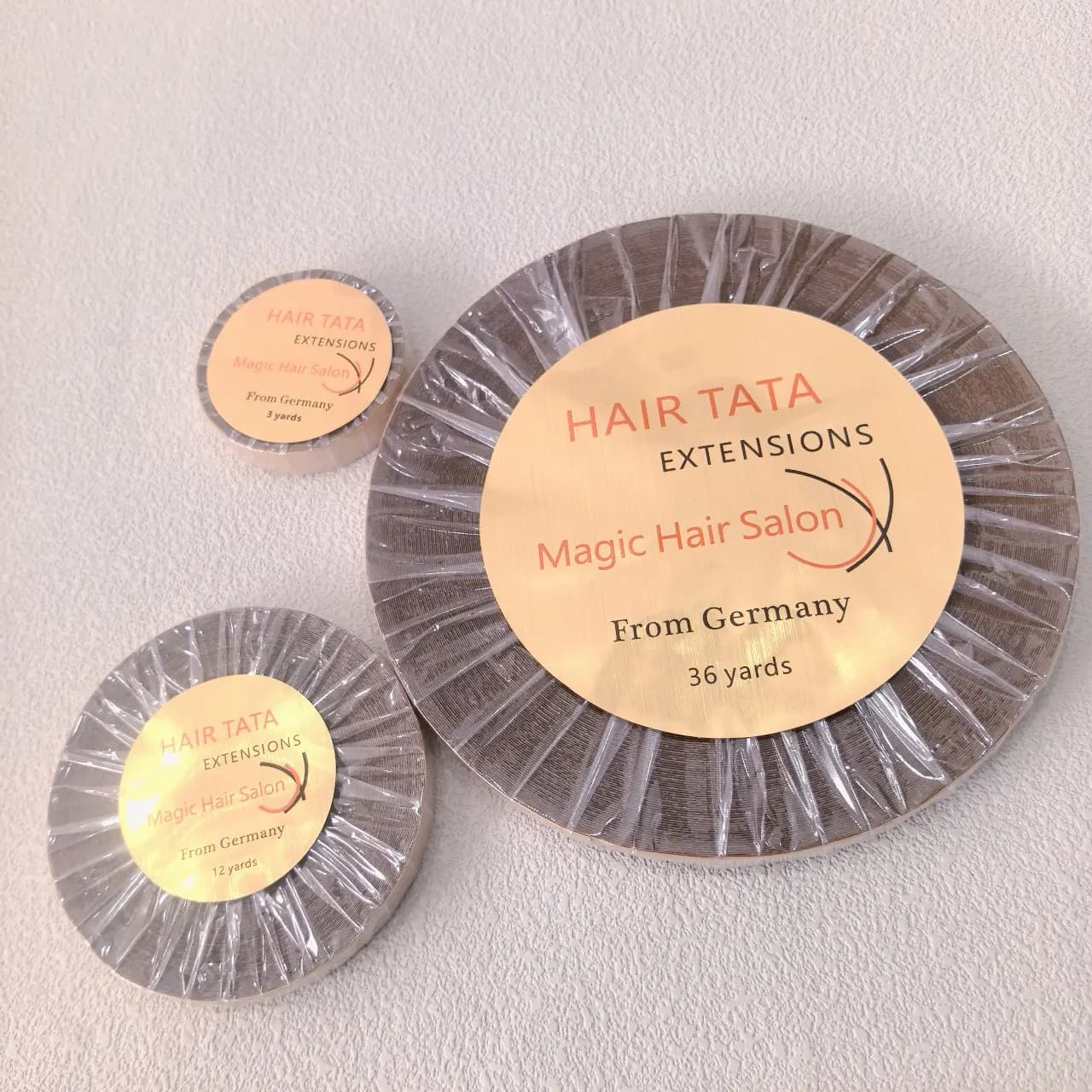 Ruban adhésif double face TATA pour extensions capillaires, largeur 0,8 cm/1 cm, 36/12/3 yards, pour