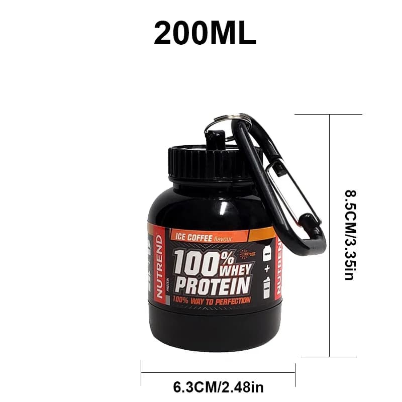 Conteneur de supplément de poudre de protéines Portable 100/200ml, bouteille de stockage légère et é