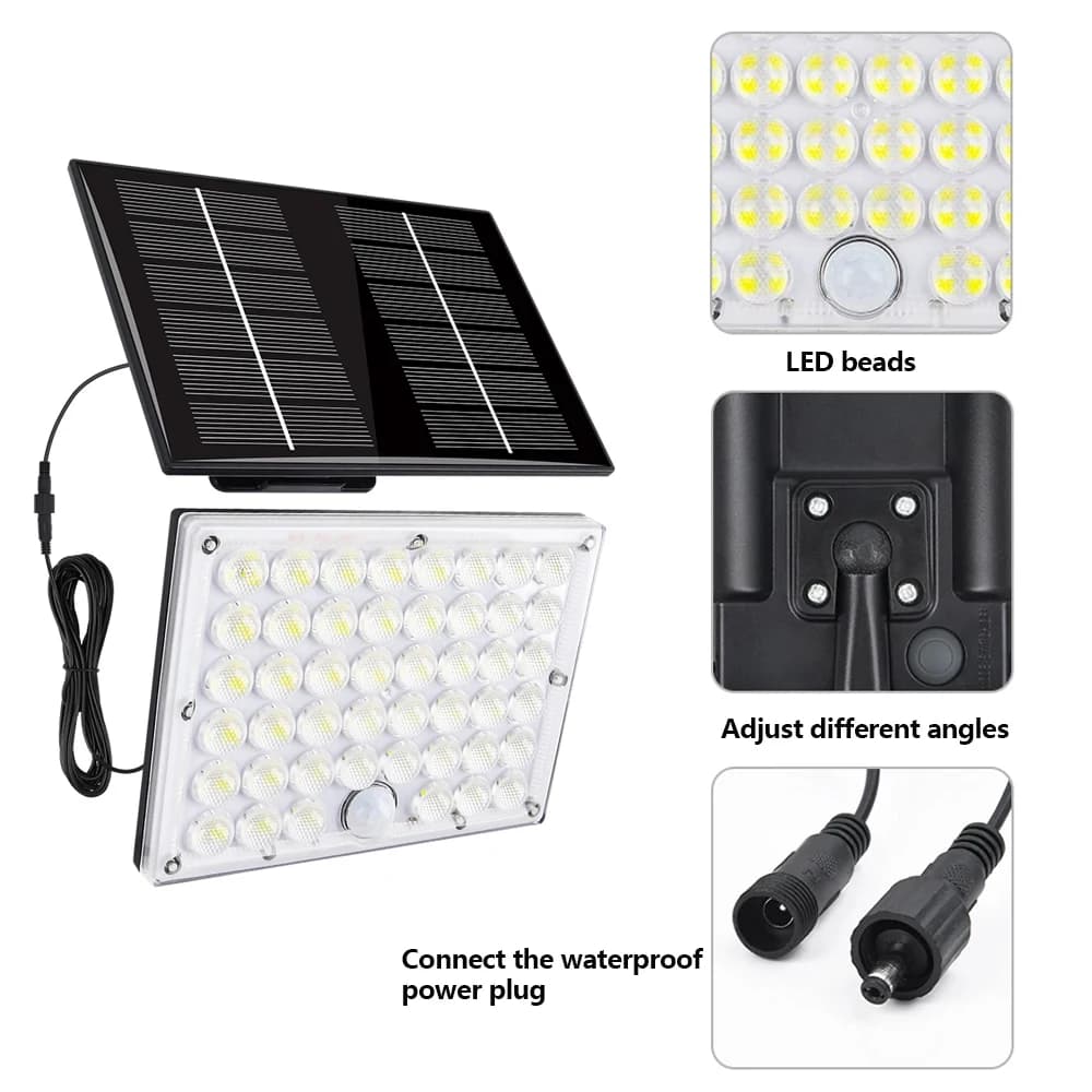 Projecteur LED solaire extérieur étanche projecteur sécurité capteur de mouvement 3 Mode applique mu