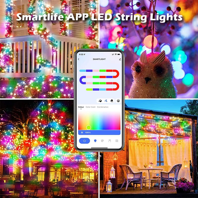 TUYA USB LED chaîne lumières de noël WS2812B RGBIC lumière WIFI polychrome adressable individuelleme