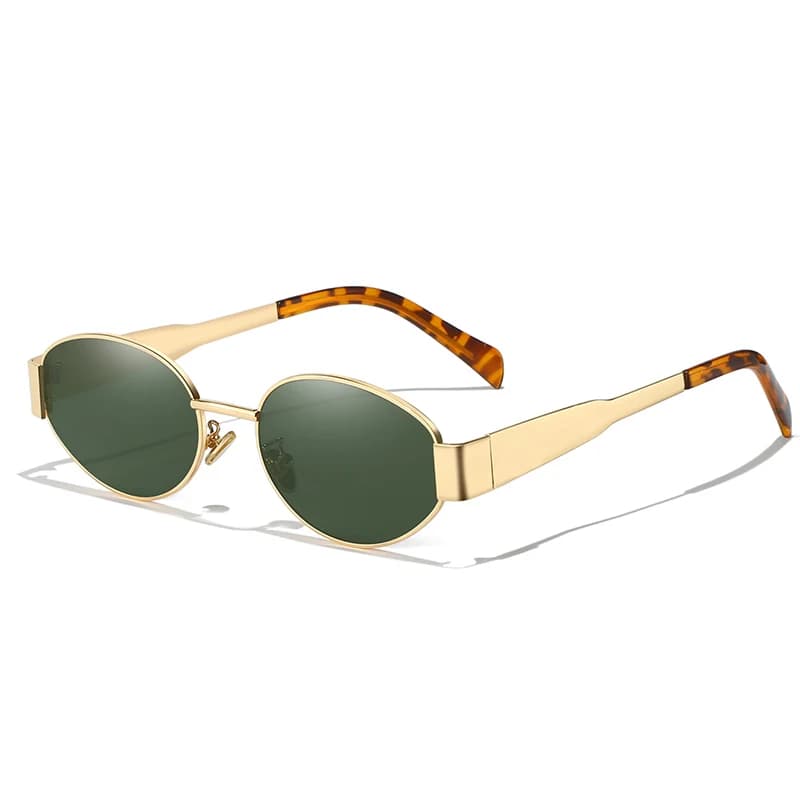 Nouvelles lunettes de soleil pour femmes et hommes, lunettes de soleil ovales en alliage