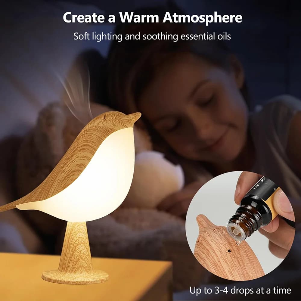 3 couleurs LED sans fil capteur chevet nuit Dimmable oiseau lampes contrôle tactile USB lampes de Ta