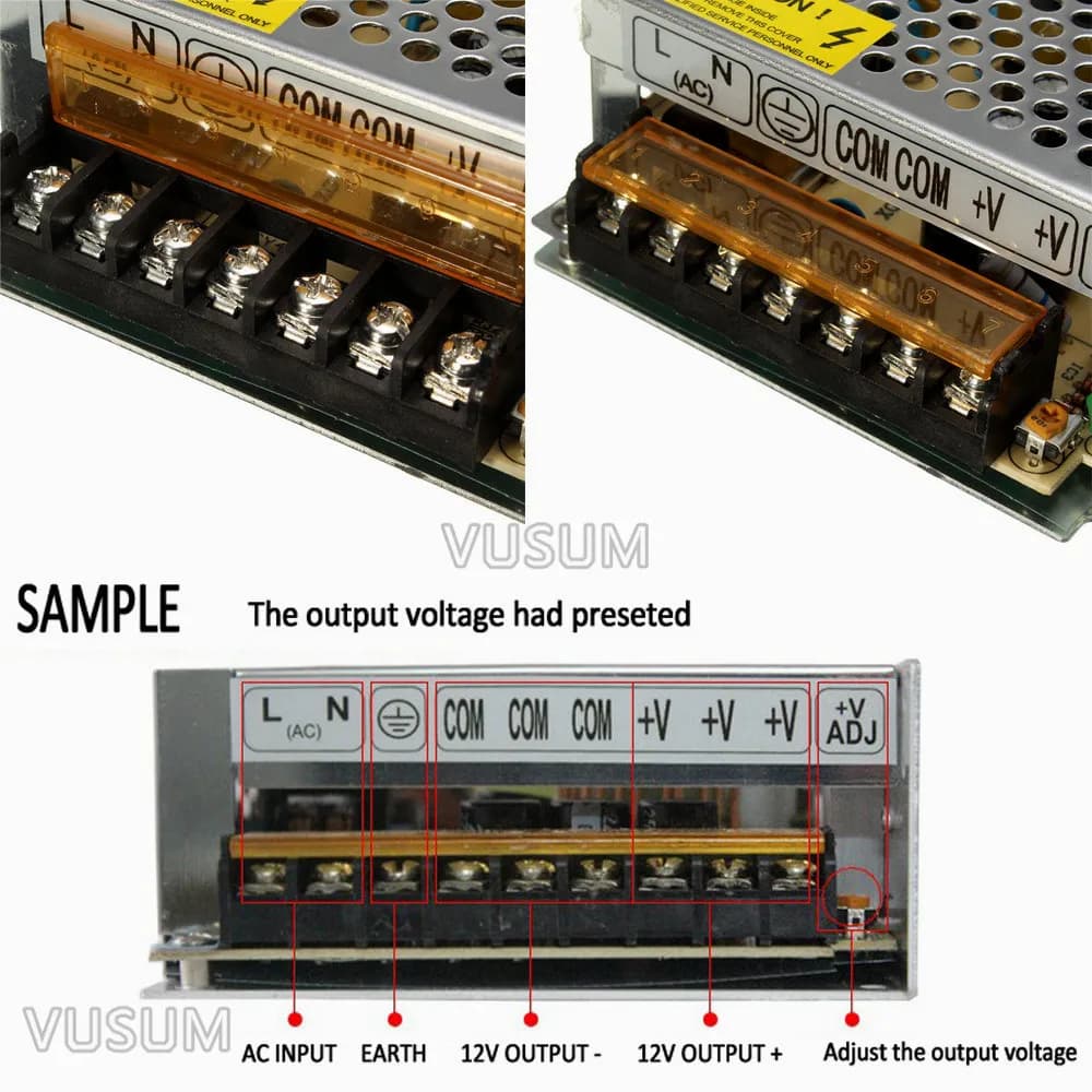 Vusum commutation alimentation Led 5V transformateur d'alimentation 110V 220V AC à DC 5V 2A 6A 10A 2