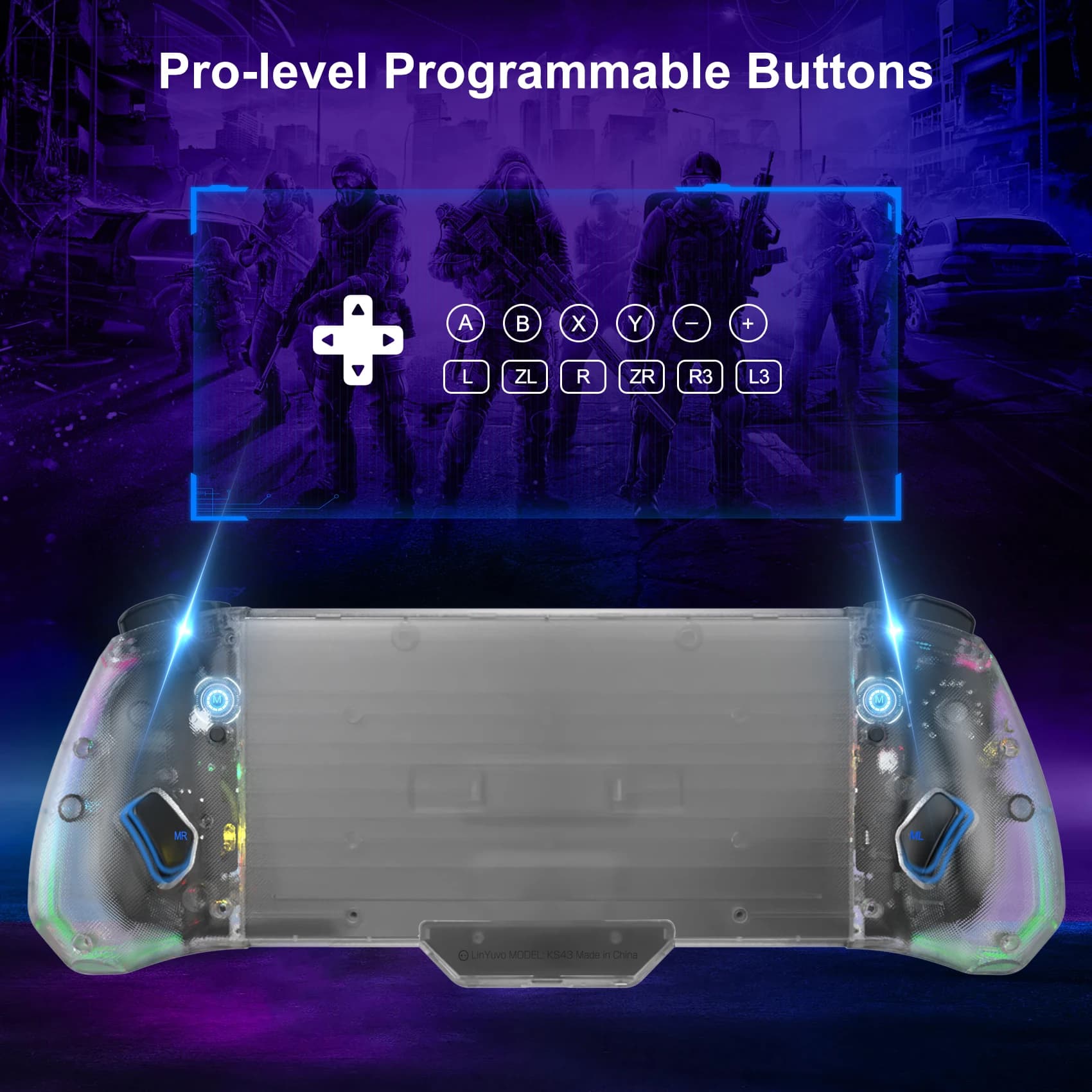 Contrôleur amélioré sans zone Dead pour interrupteur/commutateur, mode portable OLED, lumière LED ré