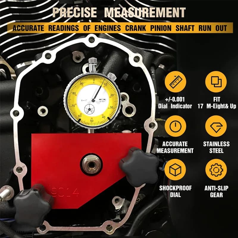 Outil de jeu d'arbre de vilebrequin Pinon, outil de mesure de course et d'engrenage pour Harley M8 9