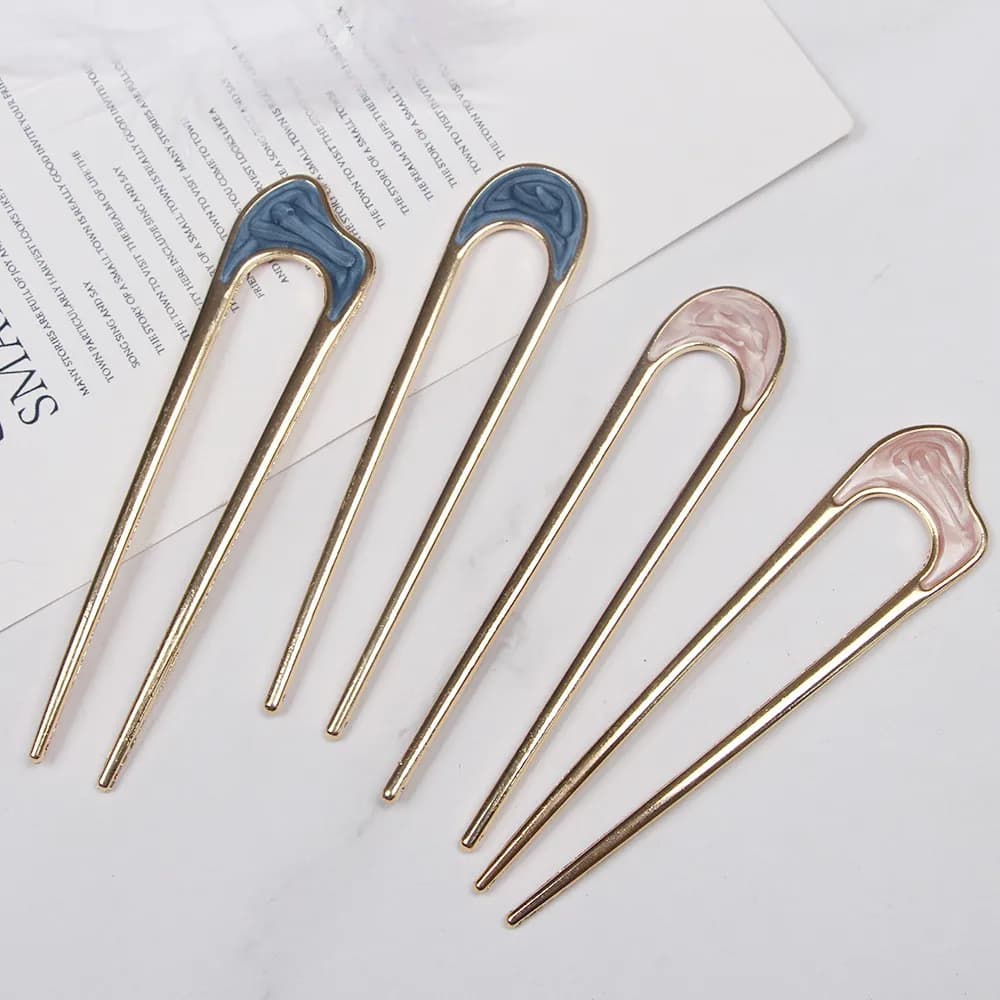 Épingle à cheveux en forme de U en métal pour femmes, fourche à cheveux en U, épingle à cheveux fran