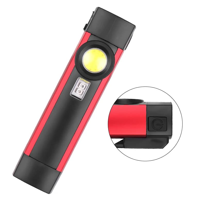 Lampe de poche Portable COB à 4 modes, torche UV, Rechargeable par USB, lampe de travail LED magnéti