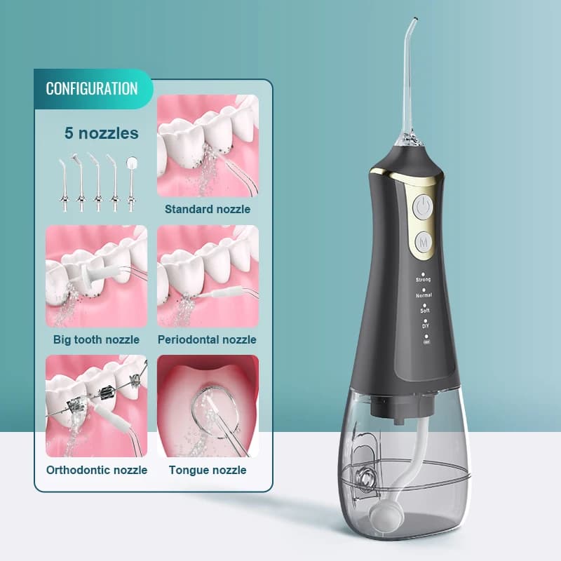 Irrigateur dentaire Xiaomi, mode DIY, 5 jets, irrigateur à eau, nettoyage buccal, machine à laver la