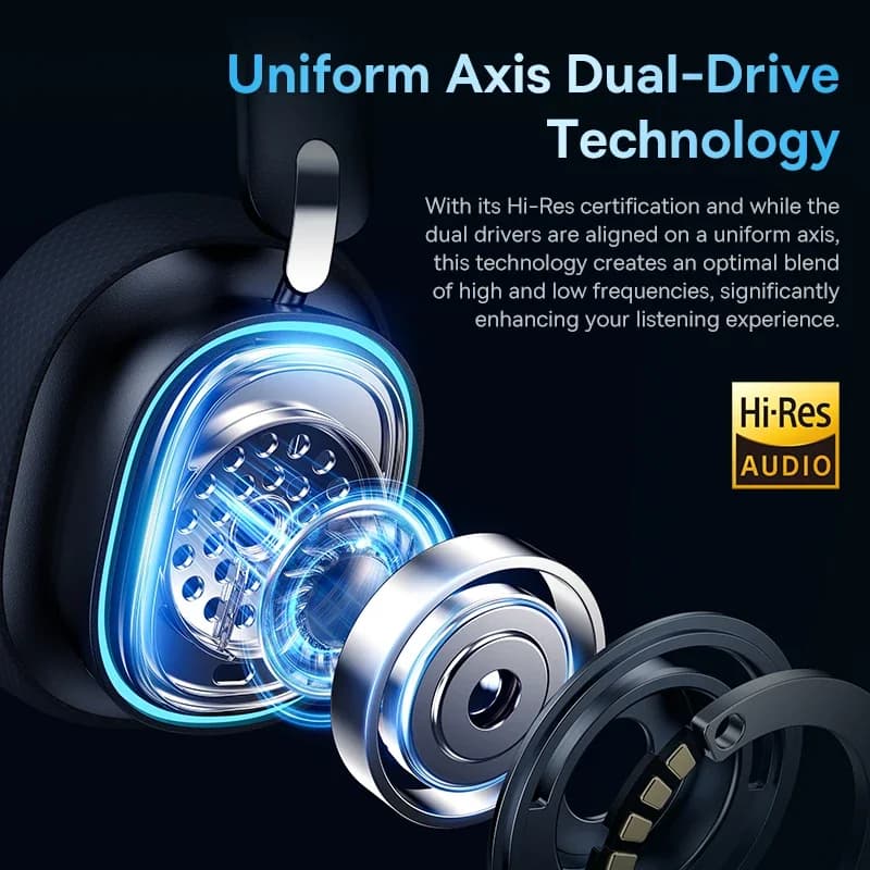 Baseus GH02 casque sans fil de jeu avec micro casque supra-auriculaire Bluetooth 5.3 40mm pilote 2.4