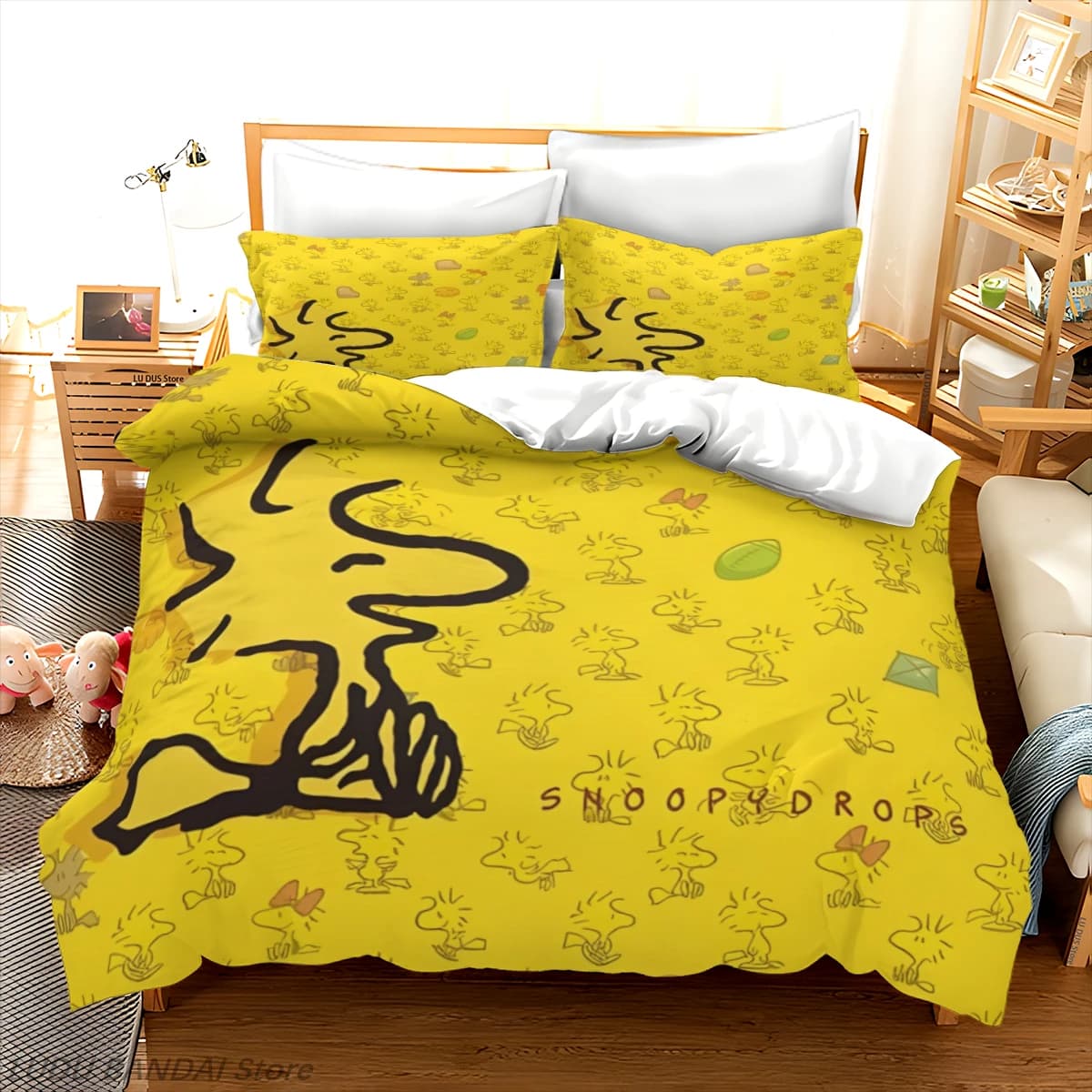 Parure de lit Snoopy, housse de couette pour chambre d'enfant, garçon ou fille, literie simple, doub