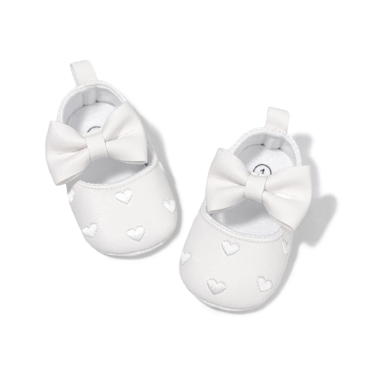 Meckior bébé chaussures robe classique mignon nœud papillon coeur anti-dérapant semelle souple premi