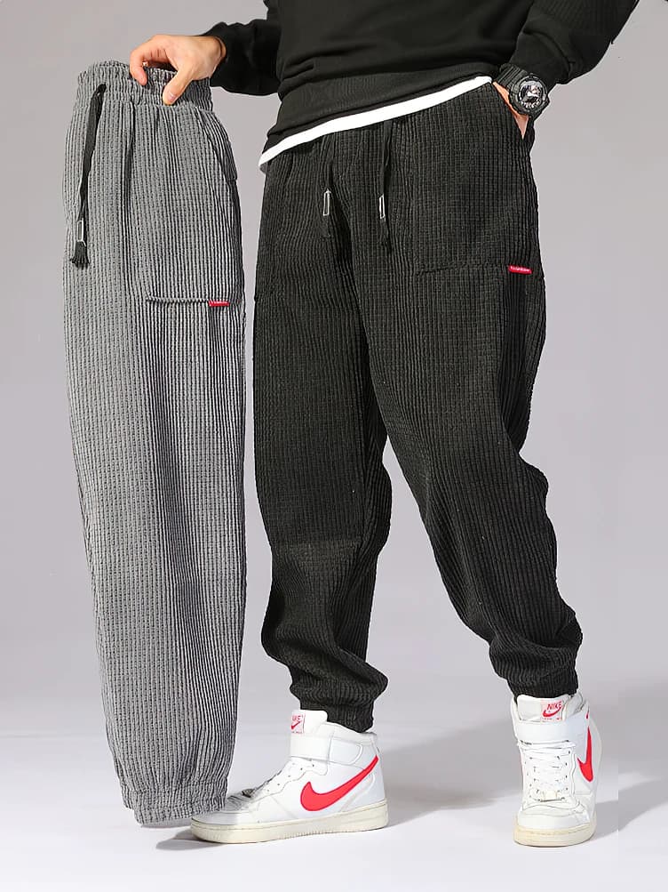 Baggy velours côtelé survêtement pantalon hommes Tech polaire pantalons de survêtement homme automne