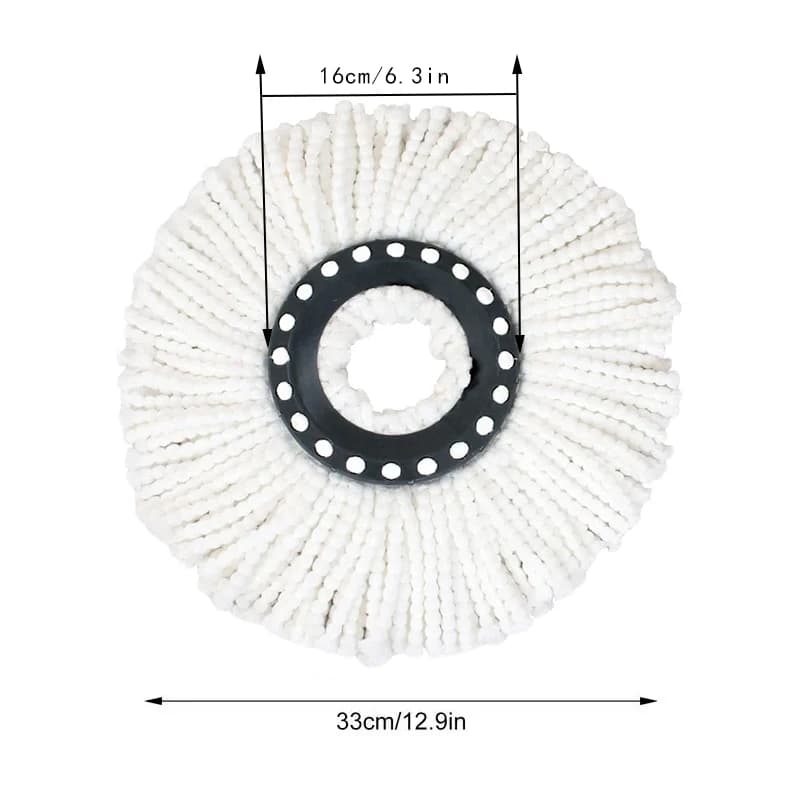 Remplacement rond 360 ° Tête de vadrouille rotative, accessoires de nettoyage de serviettes de sol, 