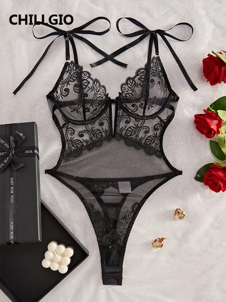 MiniInTheBox LGIO-Combinaison à Bretelles en Dentelle Brodée pour Femme, Sous-Vêtements Sexy, Vêteme