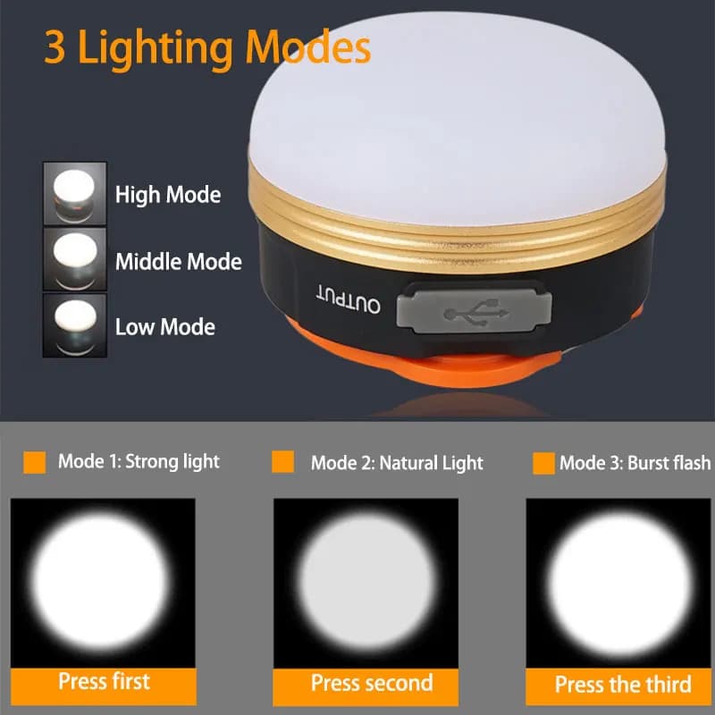 Lanterne LED Portable pour Camping, 3 Modes d'éclairage, camplights suspendus, tente extérieure, lam