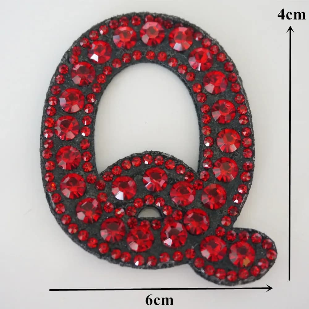 A-Z strass rouge vin Alphabet anglais lettre fer à coudre Badges Patch 3D patchs sac chapeau Jeans A