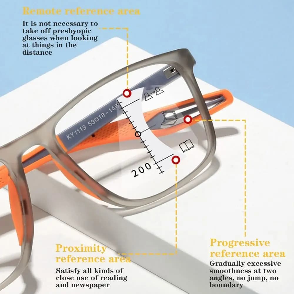 Lunettes de lecture progressives multifocales souples TR90, Anti-lumière bleue, pour hommes et femme