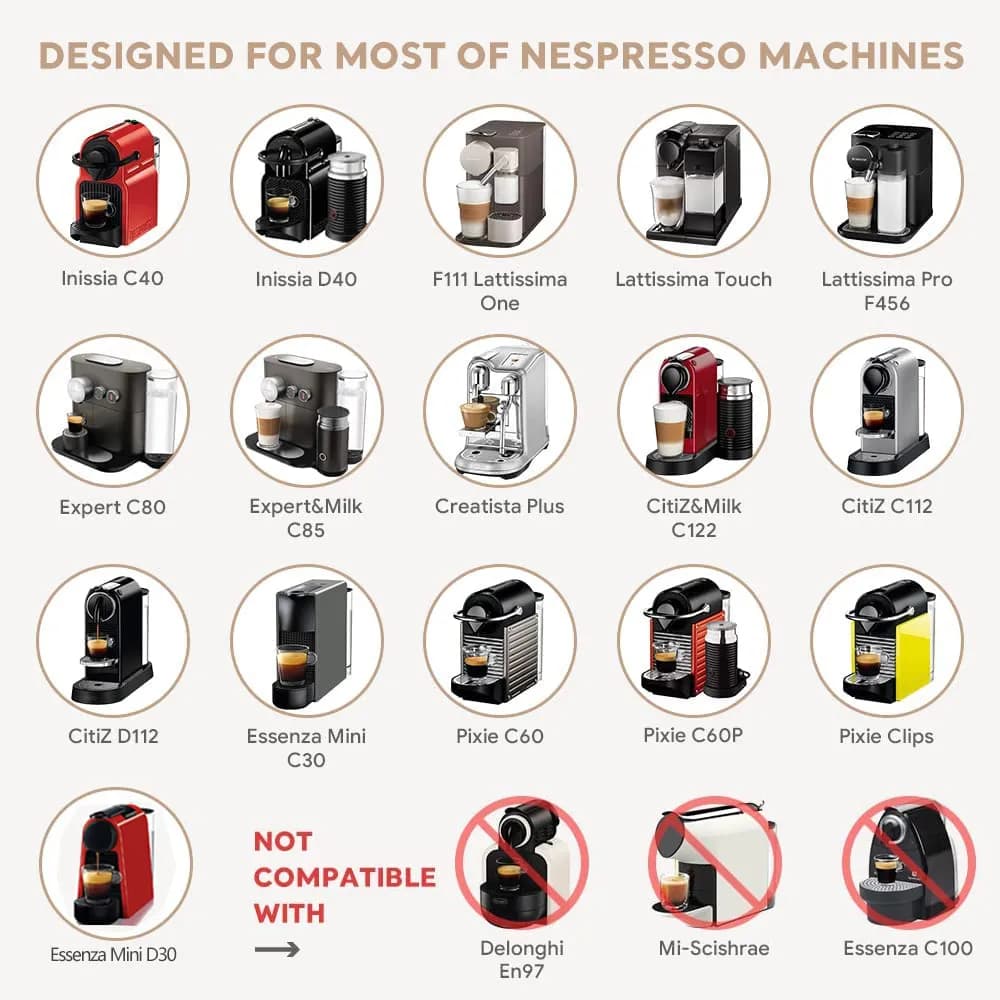 Capsule de café réutilisable pour tasses Nespresso Espresso Crema, dosettes de café rechargeables en